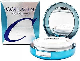 ENOUGH Collagen Aqua Air Cushion SPF 50, Full Coverage Hydrating Foundation Makeup, Tinted Moisturizer Sunscreen, Korean Skin Care Cosmetics for Women, Dewy Finish & Collagen Boost (#21 Natural glow)