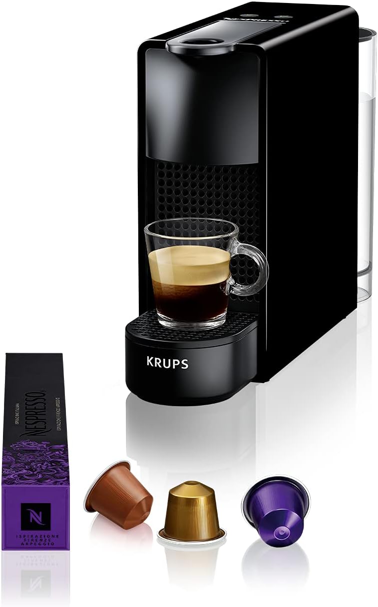 Krups Nespresso Essenza Mini XN1108 Coffee Machine | 0.6 Litre | 19 Bar | Energy Saving Mode | Black