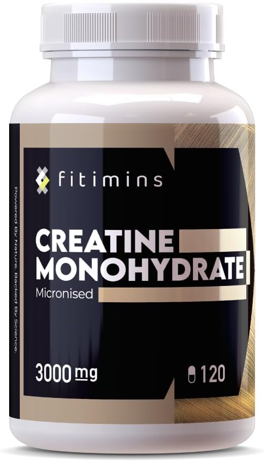 Creatine Monohydrate 3000mg | Pre-Workout Supplement | 90 Vegan Capsules | 1-Month Supply | Micronised Creatine for Muscle Growth, Energy & Fat Burn | UK-Made Supplement | Fitimins