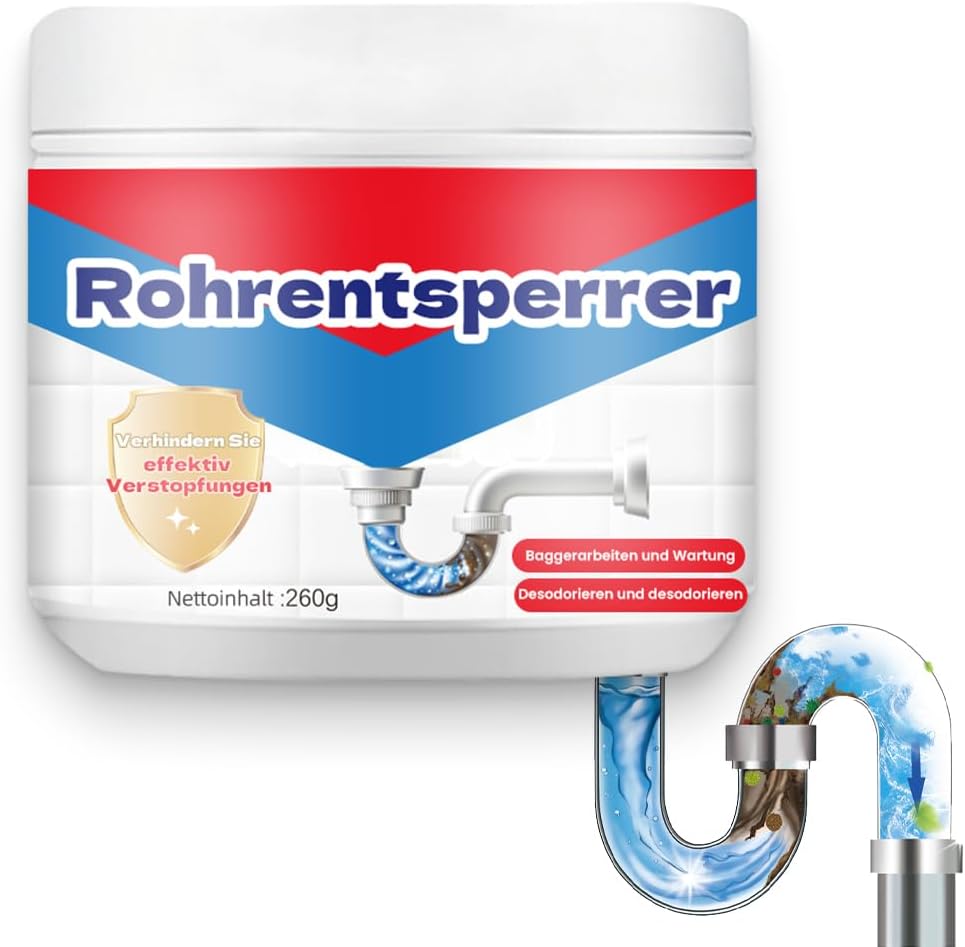 Drain Unblocker, Powerful Pipe Dredge Agent, Keep Your Wash Basin and Toilet Unblocked, Safe for All Pipes (1pcs, gram, 260)