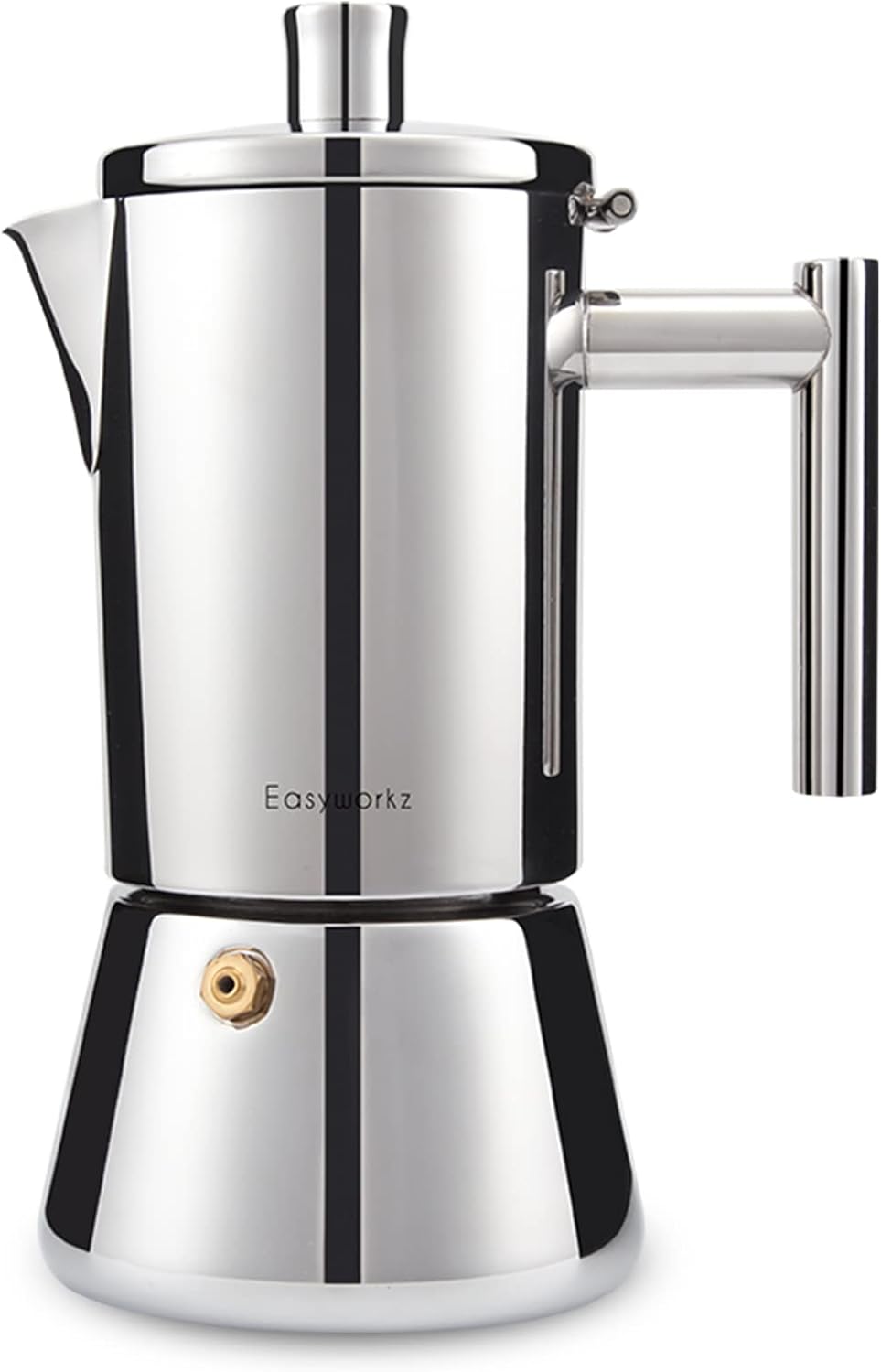 Easyworkz Diego Stovetop Espresso Maker Stainless Steel Italian Coffee Machine Maker 4cup 200ml Induction Moka Pot
