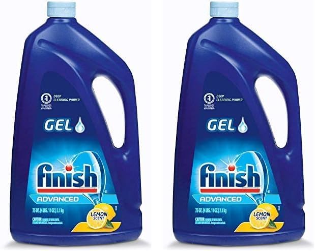 Finish Dishwasher Detergent Gel Liquid, Lemon Scent, 75oz (Pack of 2)