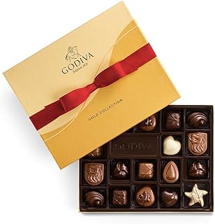 Godiva Chocolatier Chocolate Gift Box with Red Ribbon - 18 pc Assorted Milk, White and Dark Chocolates - Elegant Candy Box Treat for Women or Men, Easter Candy