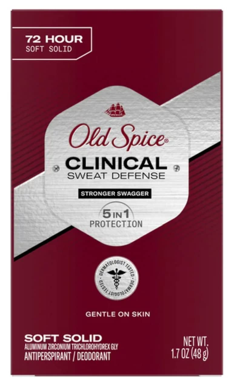 Old Spice Clinical Sweat Defense Anti-Perspirant Deodorant for Men, 72 Hour, Stronger Swagger, 1.7 oz