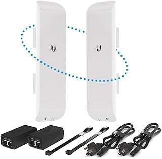 Wireless Bridge NSM5 Pre-Configured Bundle of 2, Ubiquiti airMAX NanoStation M5 Point to Point Wi-Fi Bridge Outdoor, Plug and Play 150+ Mbps, 5 GHz, 15+ km Link Range