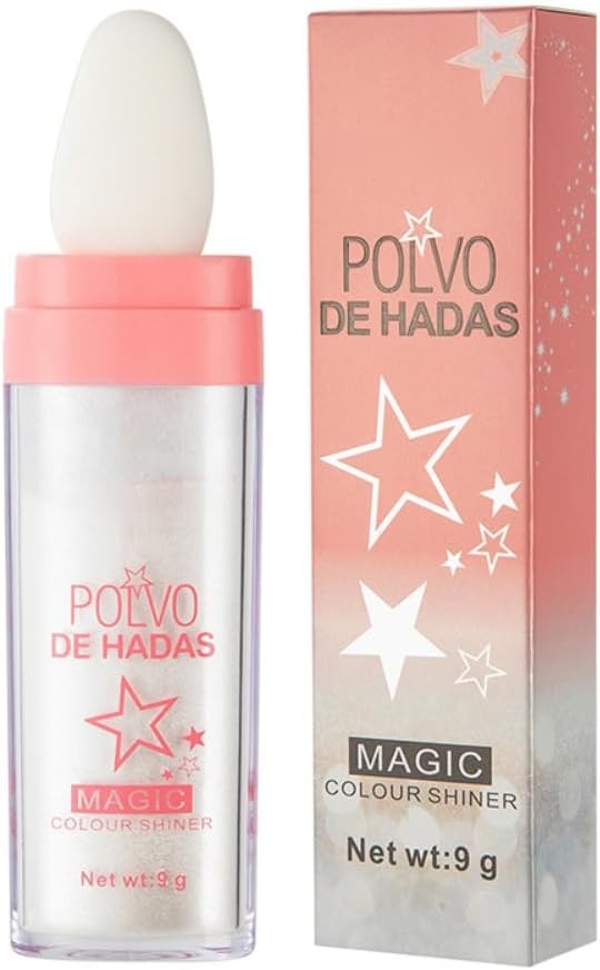 Highlighter Powder Stick, Polvo De Hadas Glitter Fairy Highlight Smooth Waterproof Three-Dimensional Shimmer, Sparkly Natural Patting Powder for Face Body Eyes Collarbones Glow