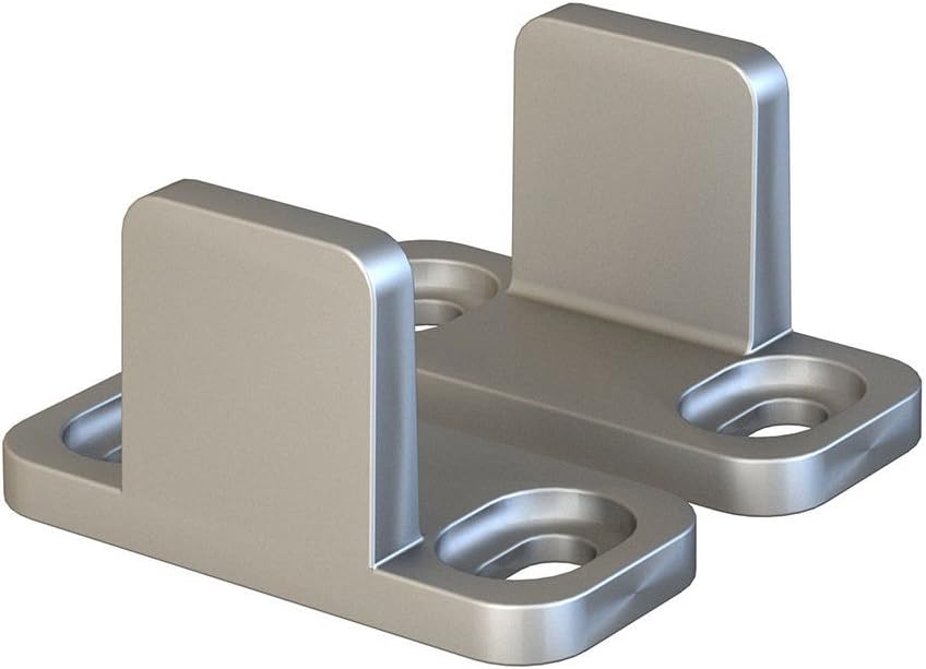 JUBEST Floor Guide for Sliding Barn Door Hardware Silver Aluminum Set of 2
