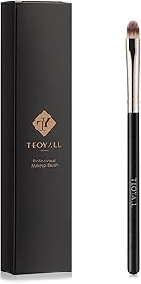 TEOYALL Flat Rounded Concealer Brush, Soft Dense Synthetic Bristles Blending Brush For Powder Cream Concealer Eyeshadow