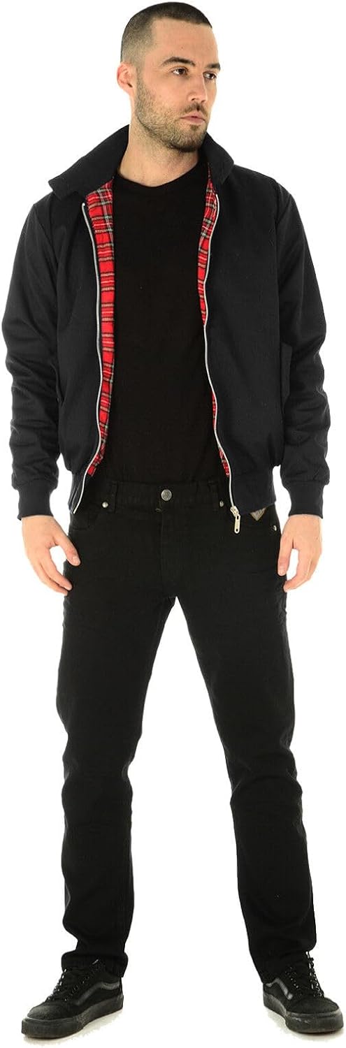 MyShoeStore Harrington Jacket Adults Unisex Mens Ladies Womens Vintage Classic Retro Scooter 1970'S Bomber MOD Skin Tartan Lining Coat Top