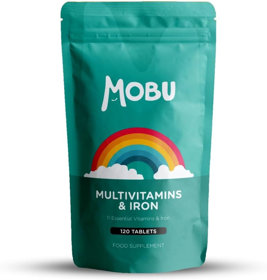 Multivitamin & Iron 120 Tablets for Men & Women | Vitamin B, C, D, E and Iron | Immune Support & Daily Wellbeing Multivitamins | Vegan | MOBU UK