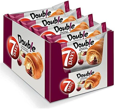 20 x CROISSANT 7 DAYS MAX COCOA DOUBLE EU MADE LONG DATE FRESH STOCK WHOLESALE PRICE (Vanilla & Cherry Double Max)