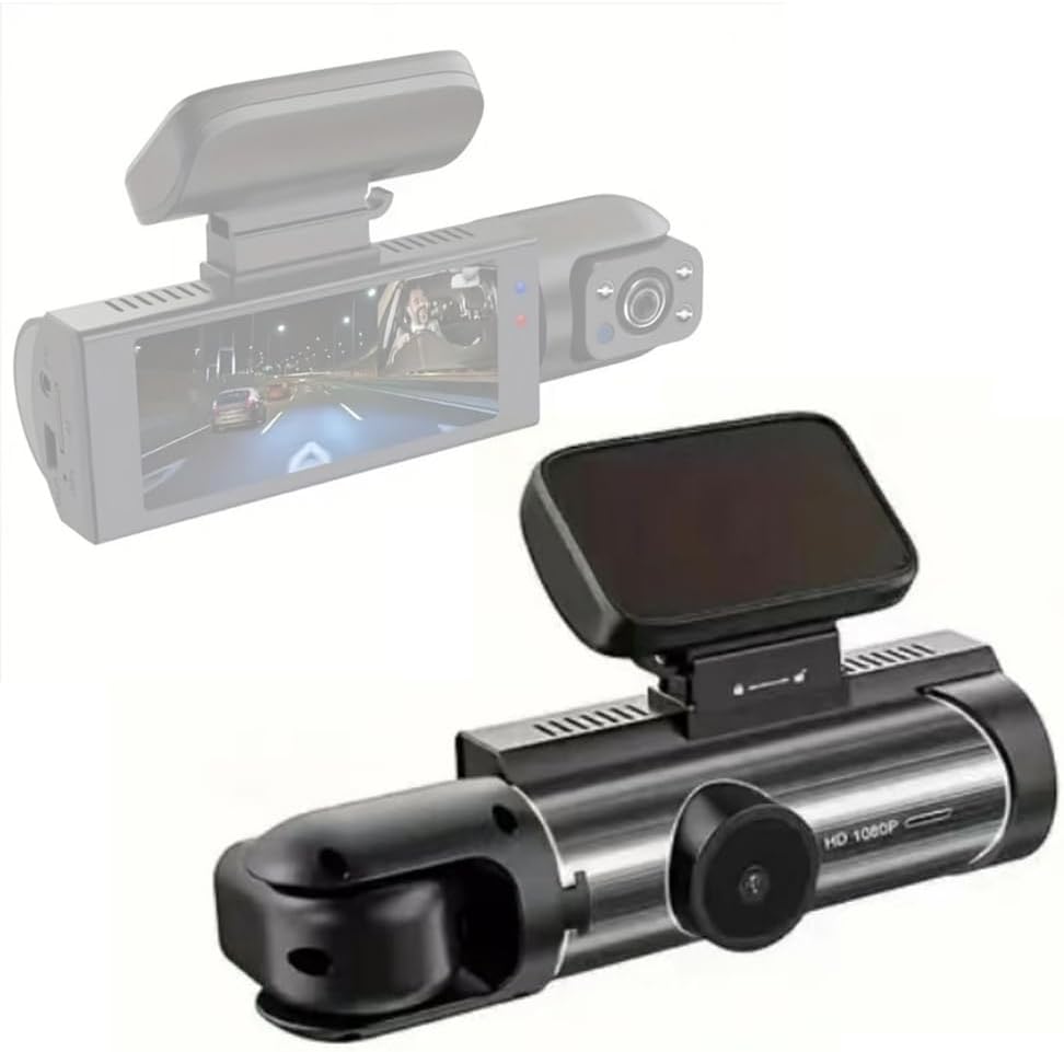 Shkalacar Dash Camera Front & Inside Dual Camera, 1080P DVR Dashcam Driving Recorder with 3.16 Inch IPS Screen 170° Wide Angle Support Clear Night-Vision Collision Locking and Loop Recording