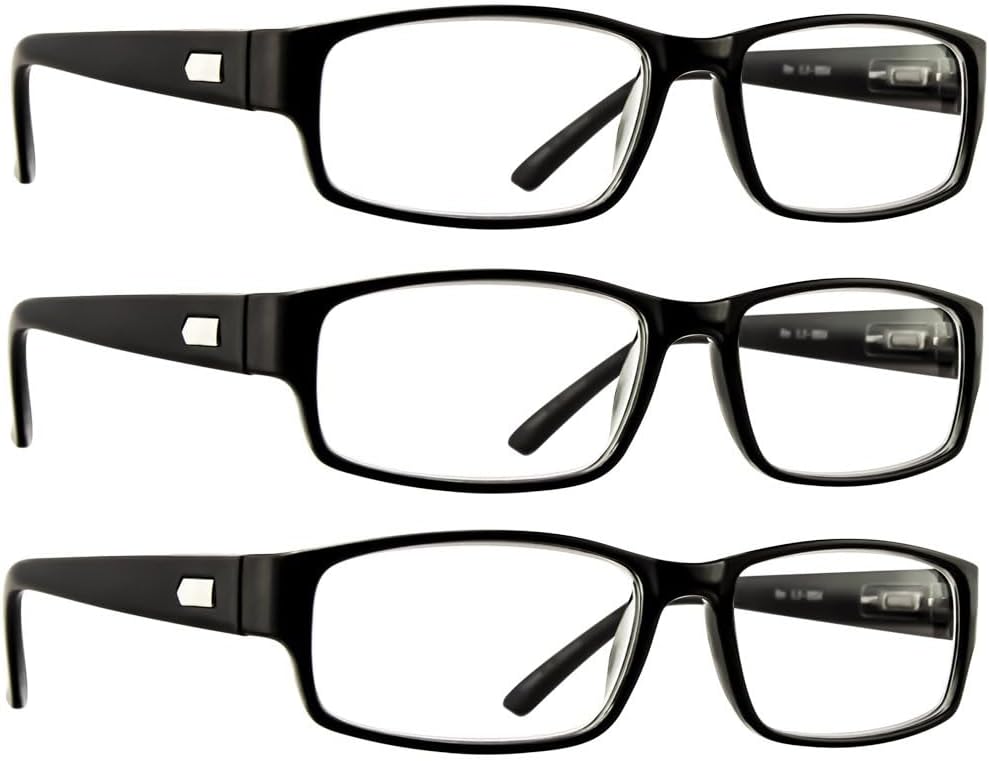 TruVision Readers 9504H Reading Glasses for Men & Women 1 or 3 Pk