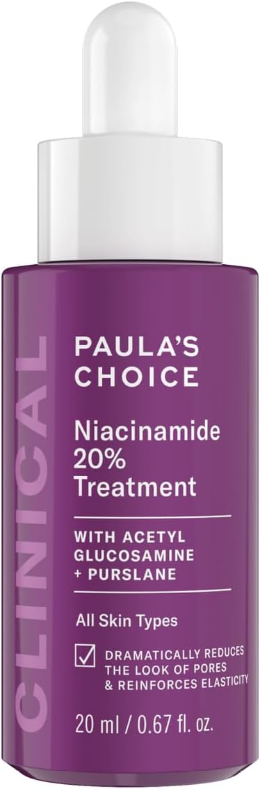 Paula's Choice CLINICAL Niacinamide 20% Treatment - Serum Tightens & Minimises Enlarged Pores - Fades Brown Spots & Brightens Skin with Vitamin C - All Skin Types - 20 ml