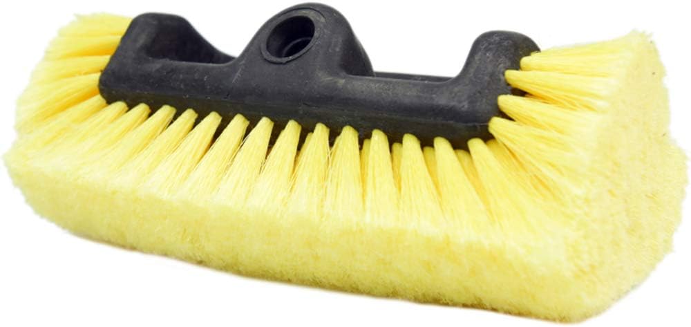 CARCAREZ 10" Car Wash Brush Head with Soft Bristle for Auto RV Truck Boat Camper Exterior Washing Cleaning, Yellow