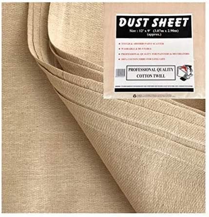JMS Bridge 8 x Cotton DUST Sheets 100% Cotton Twill for Decorating. Each Sheet of Size : 12ft x 9ft. ***Pack of 8 Sheets*** (8xCT129)