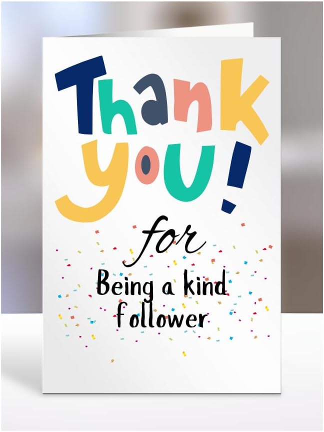 Thank you Card Present, For Being a kind follower, Birthday Gifts for Men, Women, Female, Male, Him, Her, Presents for Christmas, A5-172a_15