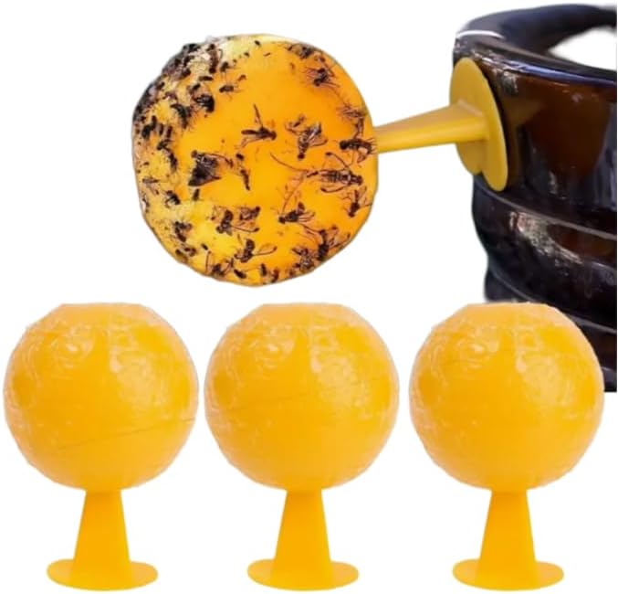3 Pack Fly Sticky Traps Indoor - Fruit Fly Catcher & Plant Fly Stickers - Fly Traps Indoor for Home Use - Sticky Fly Trap for Indoor Plants - Insect Sticky Traps - Sticky Insect Balls