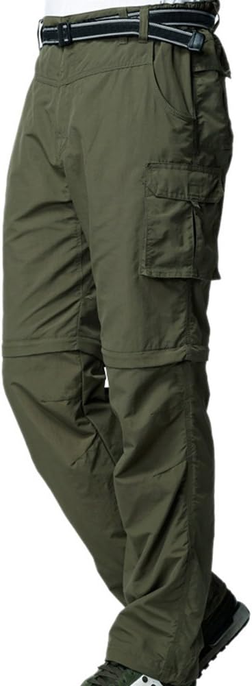 Mens Hiking Pants Convertible Quick Dry Zip Off Fishing Travel Safari Pants