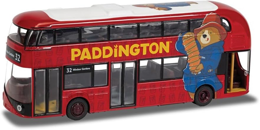 Corgi - TV Film License & Event CC89206 Paddington 3 New Routemaster Buses 1:72 Scale Die-Cast Model, Brown/Green