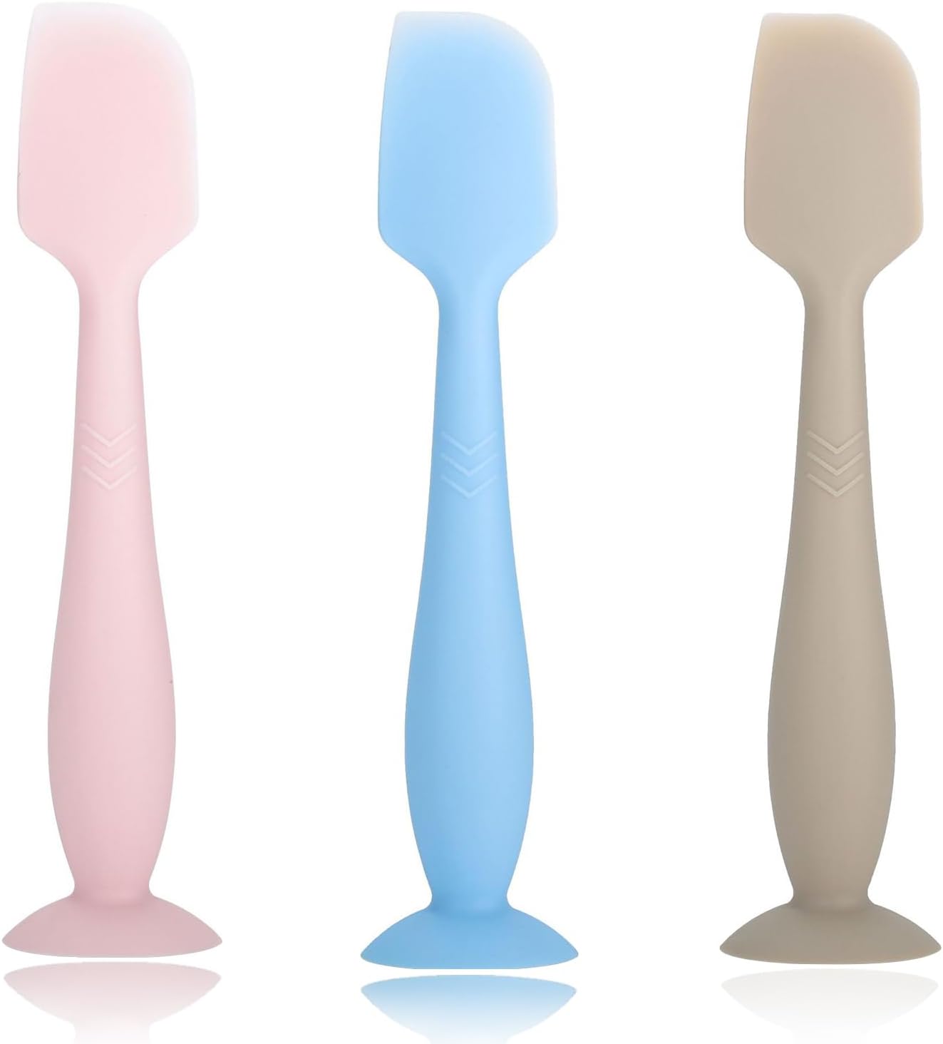 Seeway Baby Diaper Cream Spatula, 3 pack Baby Diaper Cream Spatula Applicator, Silicone Baby Butt Paste Spatula for Newborn Babies (pink, blue, brown)