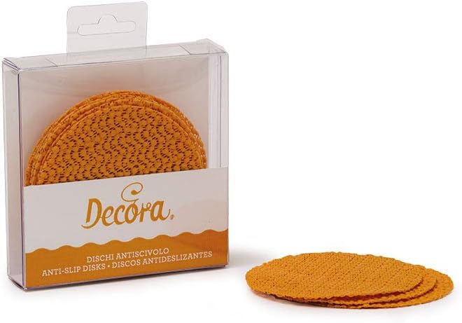DECORA 10 Anti-Slip Disks, Foam, Orange, 11.5 x 11.5 x 2.8 cm