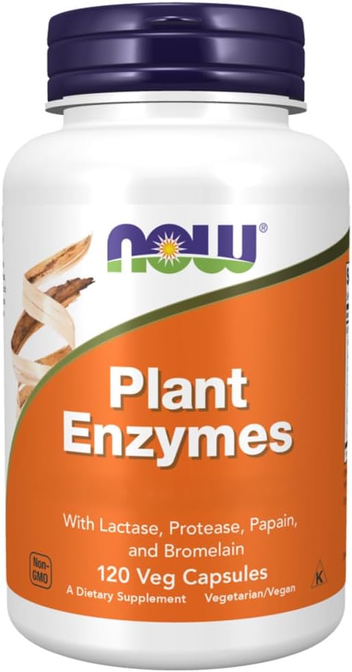 Now Foods, Plant Enzymes, 120 Vegan Capsules, Lab-Tested, Plant-Based, Gluten Free, Soy Free, Vegetarian