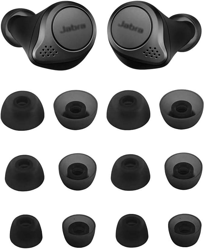 ALXCD Ear Tips for Jabra Elite 65t Headphone, 6 Pairs Replacement Silicone Earbud Tips, Fit for Jabra Elite Active 65t, S/M/L
