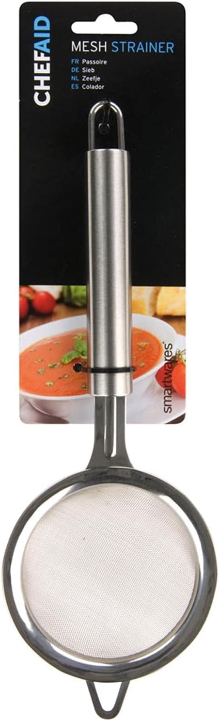 Chef Aid Stainless Steel Mesh Strainer, Ideal for Brewing and Serving Tea of for Straining Herbs and Spices