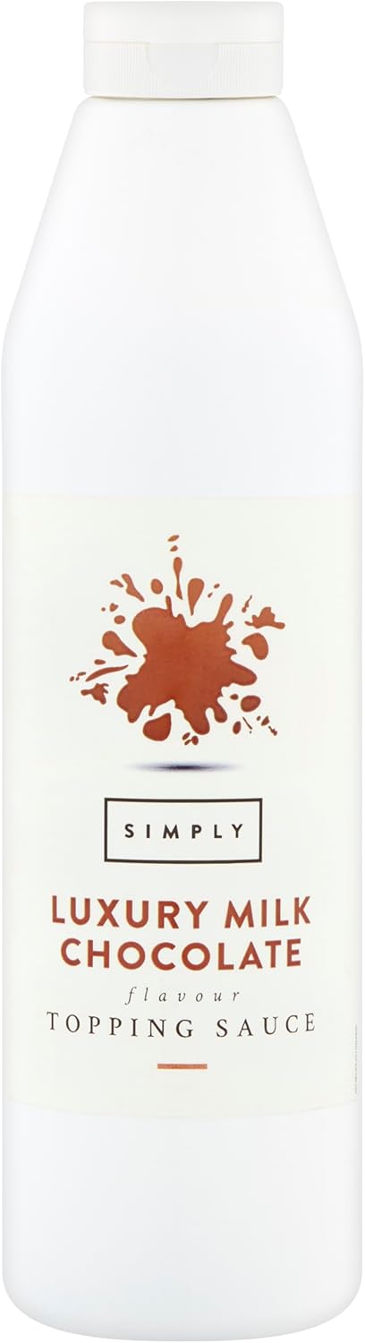 Simply Luxury Milk Chocolate Topping Sauce, Ready to Use Dessert Sauce for Ice Cream, Waffles, Pancakes, Coffee & Milkshakes (1 kg)