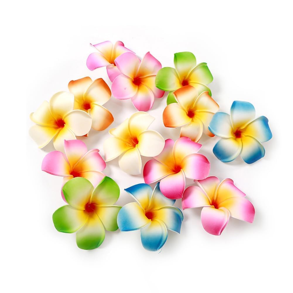10Pcs Multicolor Hawaii Plumeria Flowers Clips Hawaiian Flower Hair Barrettes Beach Party Hair Clips Artificial Tropical Flowers Hairpins for Beauty and Personal Care Wedding 7cm，Clip and Barrettes