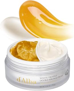 d'alba Piedmont Italian White Truffle Double Serum & Cream, Vegan Skincare, 2-in-1 Face Moisturizer, Vegan Collagen, Skin Firming and Tightening, Non Comedogenic, Suitable for All Skin Types (2.46 oz)