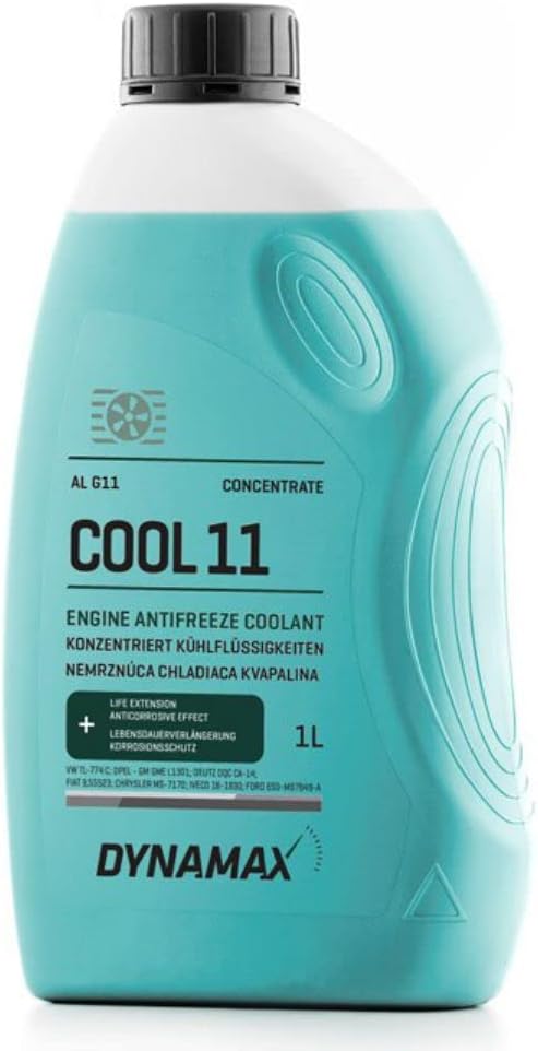 Dynamax Cool G11 Antifreeze Coolant CONCENTRATE 1 Litre, Blue/Green Coolant