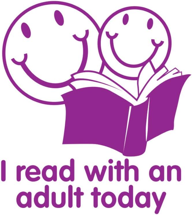 SuperStickers I Read With An Adult Today Stamper - Purple,28mm