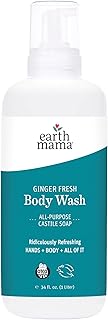 Earth Mama Ginger Fresh Foaming Hand Soap and All Purpose Body Wash for Sensitive Skin, Liquid Castile Soap with Organic Coconut Oil, Shea Butter, Calendula, & Aloe, 34-Fluid Ounce