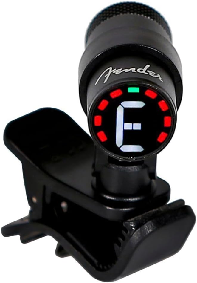 Fender "Bullet" Chromatic Clip-On Tuner For Guitar/Bass, LED Color Screen, Black