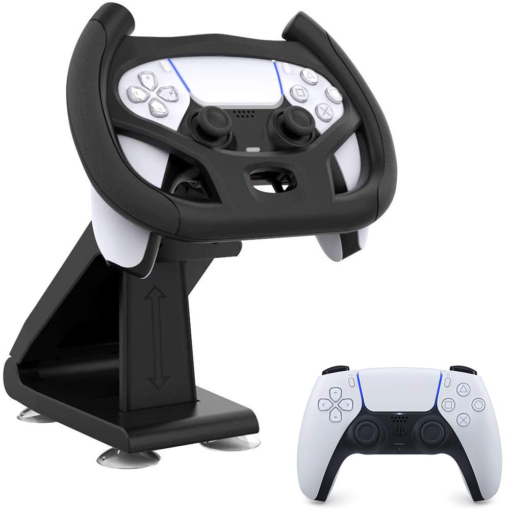 PS5 Gaming Racing Wheel Stand, Meagadream Steering Wheel Stand with 4 Table Suction Cup for Sony PlayStation 5 Dualsense Controller (Controller Not Included)