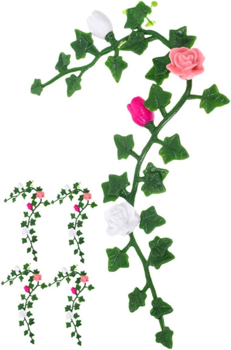 TOYANDONA 5pcs Miniature Flower Vine Model Artificial Plants for Dollhouse Mini Garden Decor Toy Table Accessory Lifelike Design for Scenery and Landscaping
