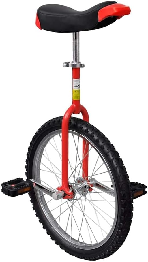 vidaXL Adjustable Unicycle 20 Inch Red Balance Exercise Fun Bike Cycle Fitness