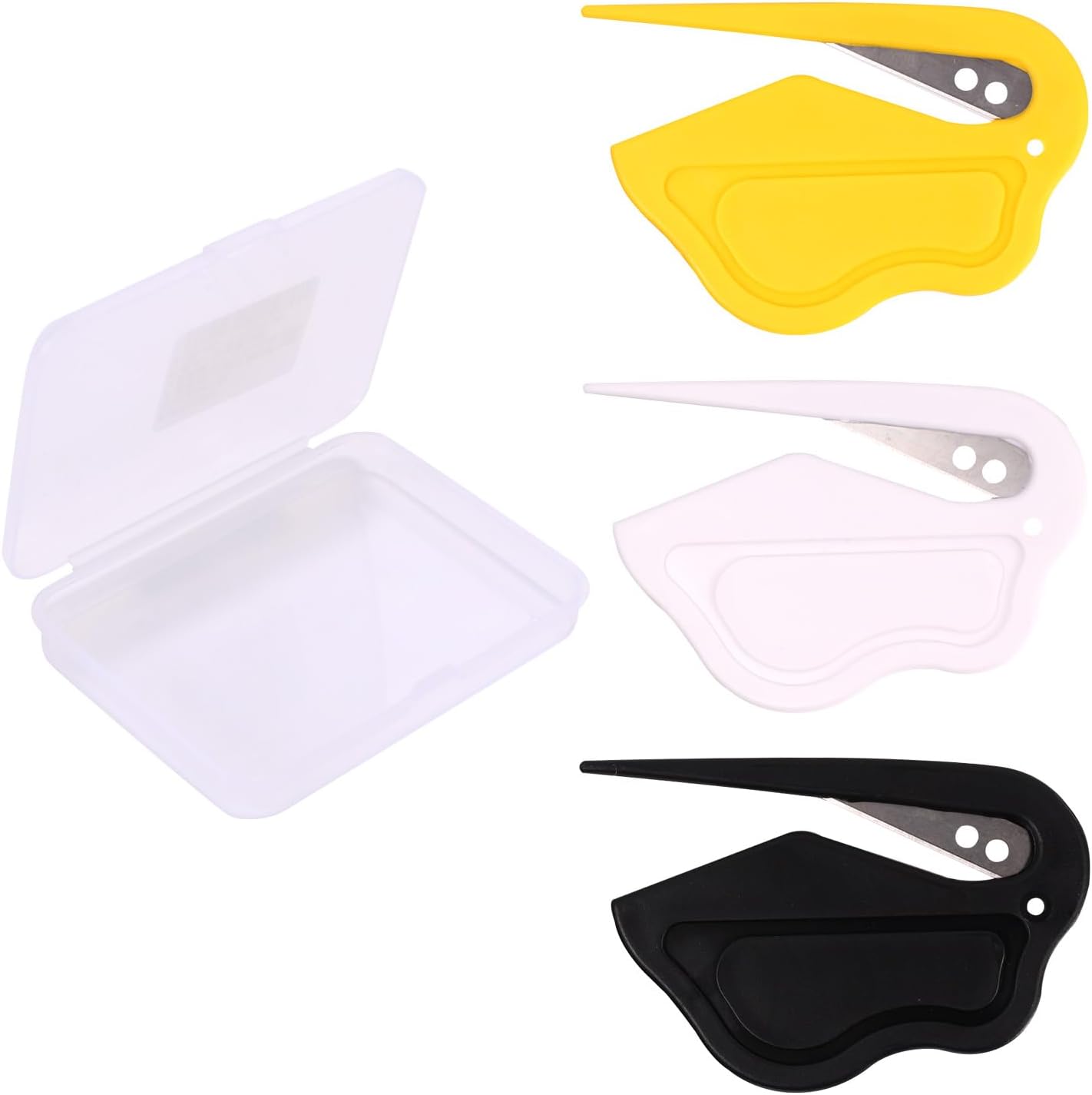 3pcs Letter Opener Envelope Slitter, 3.15x2.05in Plastic and Steel Letter Opener Pack Envelope Mail Cutting with Safety Hidden Blade Small and Easy to Carry for Worker Women Men Students