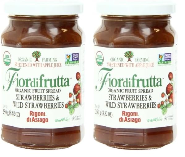 Rigoni di Asiago Fiordifrutta Organic Strawberry Fruit Spread, 8.82 Ounce (Pack of 2), Strawberry