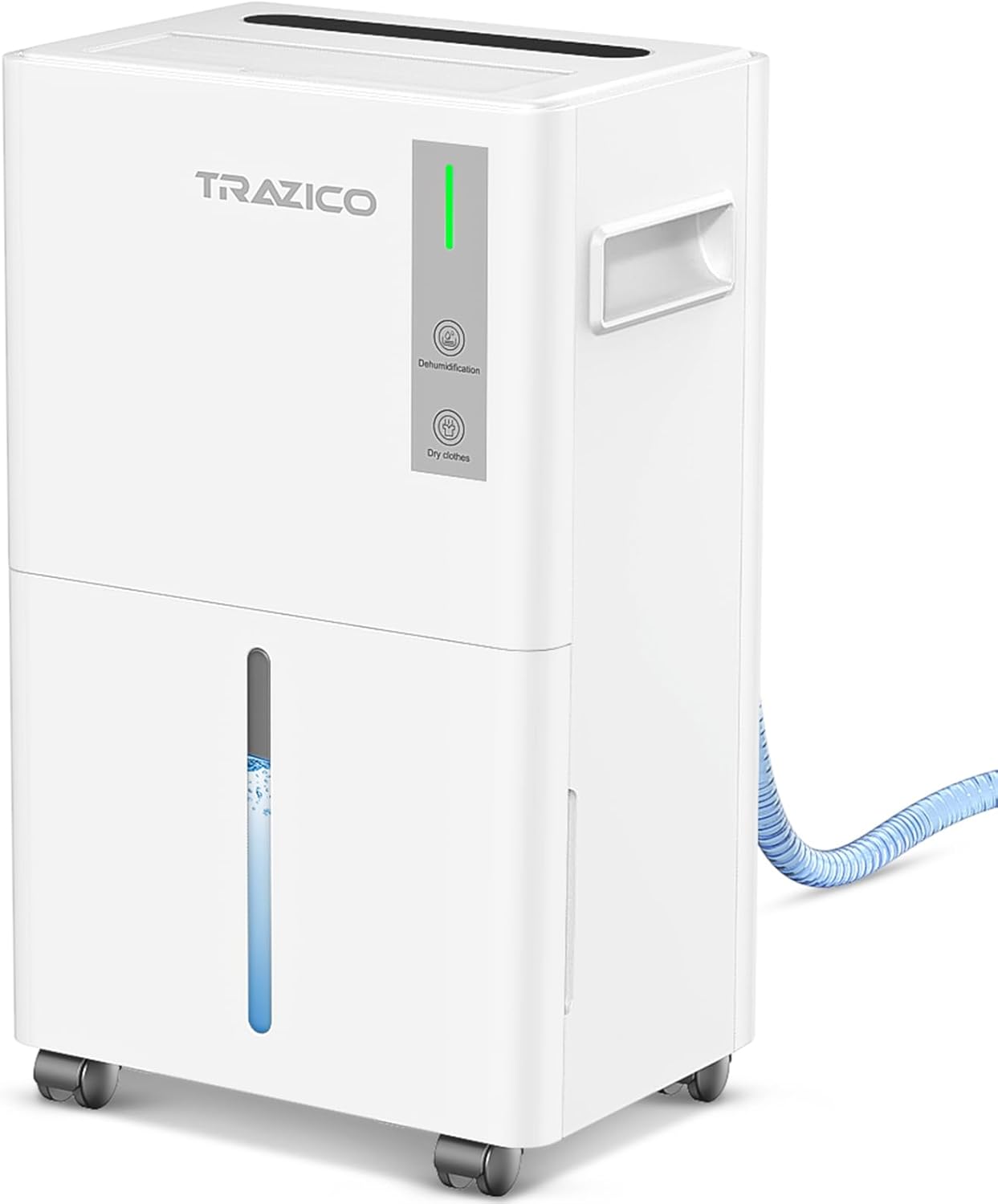 1500 Sq.ft Dehumidifier for Basement, Trazico 21 Pint Dehumidifiers for Home Large Room with Drain Hose, Smart Humidity Control, 3 Modes, 24H Timer, Auto Defrost, Ideal for Bedrooms, Bathroom, White