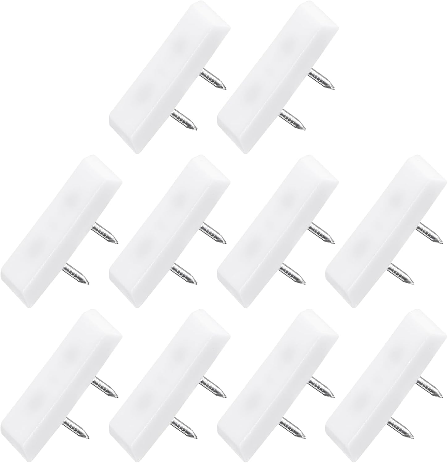 METALLIXITY Furniture Feet Nail (31mm/1.22in) 20Pcs, Plastic Square Double Pins Chair Glides Sliders - for Chairs Sofa Furniture Sliders Protector Pad, White