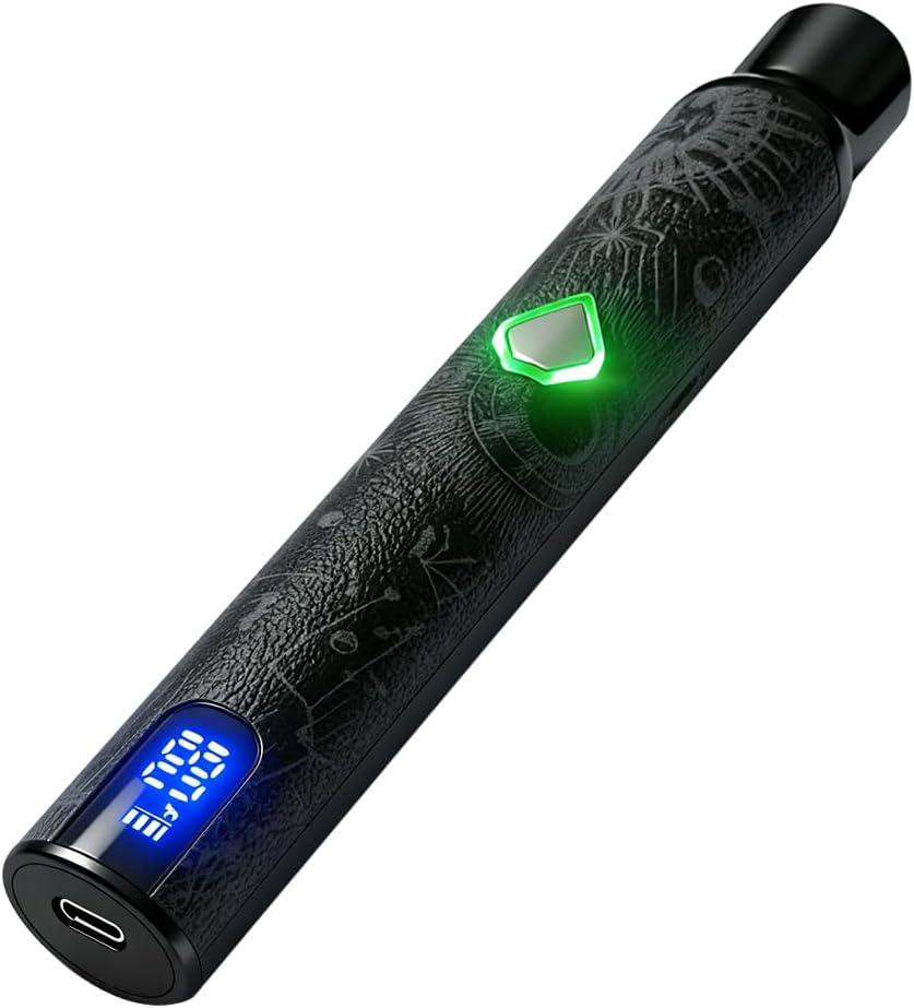 VapeMaster Skywalker Mini Dry Herb Vaporizer Pen Portable Herbal Vaporiser - Next-Gen Quartz Chamber, Temperature Control, LED Display, Pure Vapor, No Nicotine (Deep Black)