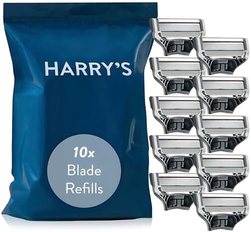 Harry's Razor Blades Refill, (10) Razor Head Refills with Precision Trimmer, 5 Anti-Friction Shaving Blades, Compatible with Harry's Razors for Men