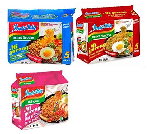Indomie Variety Pack Halal (BBQ Chicken, Original, Spicy) 15 Total