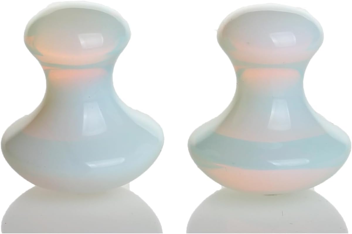 2pcs Gua Sha Massage Tool Mushroom Shape Opal Opalite Jade Eye Massage Facial Tool Face Lift Remove Wrinkles Massager