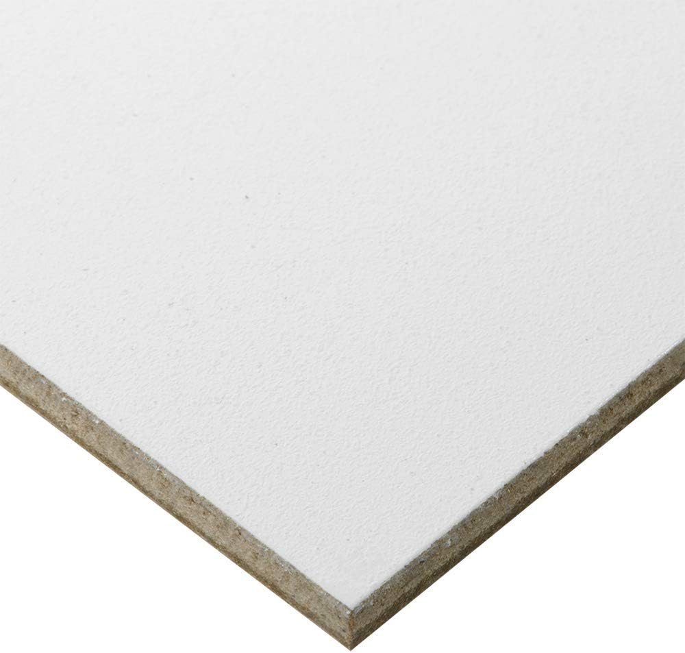 Ampersand Gessobord Panel: Uncradled 3mm: 12x12in (30x30cm): Oil, Acrylic Paint: White: 1 Panel: Hardboard, Birch Plywood