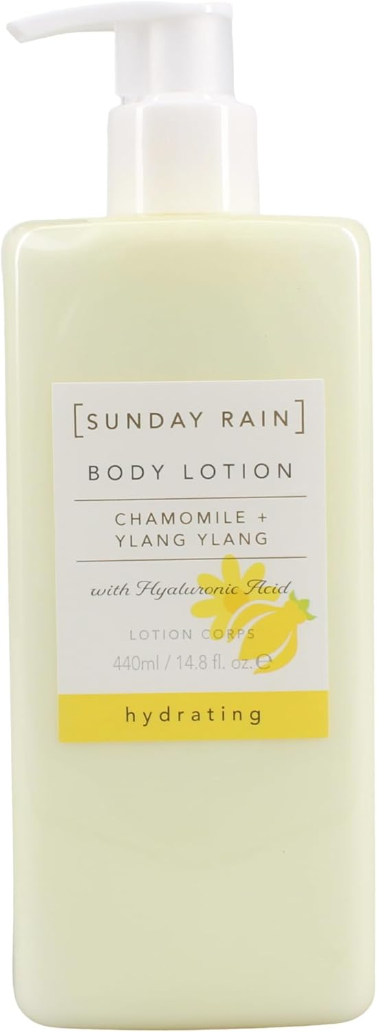 Sunday Rain Chamomile and Ylang Ylang Body Lotion, Moisturising Cream, Hydrating Moisturiser with Hyaluronic Acid, Vegan and Cruelty-Free, 440ml