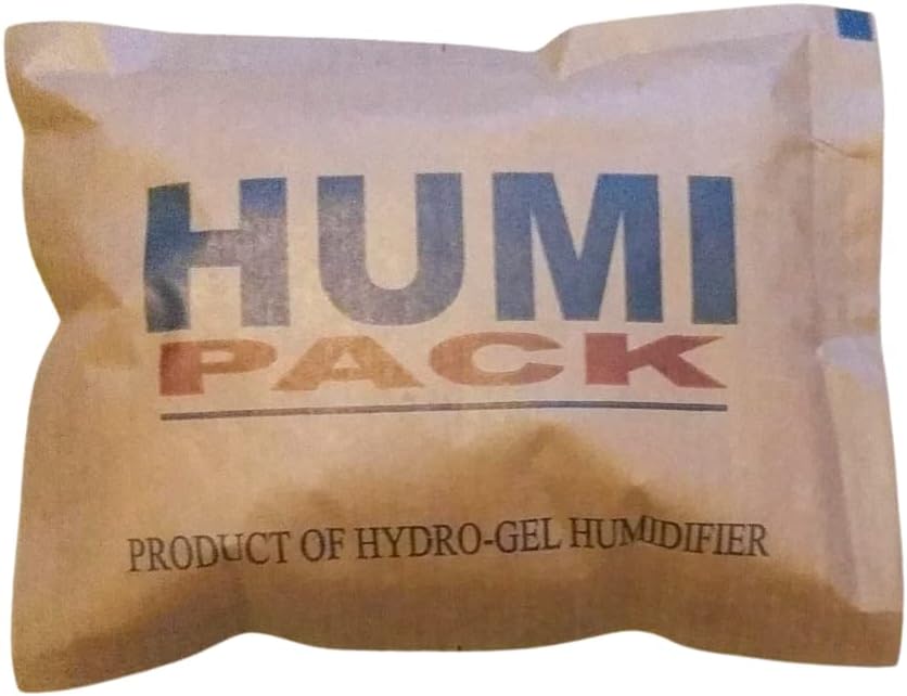 Hydro-Gel Humidifier Humi-Pack 60gr Cigar Humidor Humidifier - 72%RH Humidity Control - Convenient & Easy All In One Solution For Humidification Brown Pack 5.30x3.70.0.80